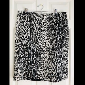 Leopard Print Talbots Pencil Skirt